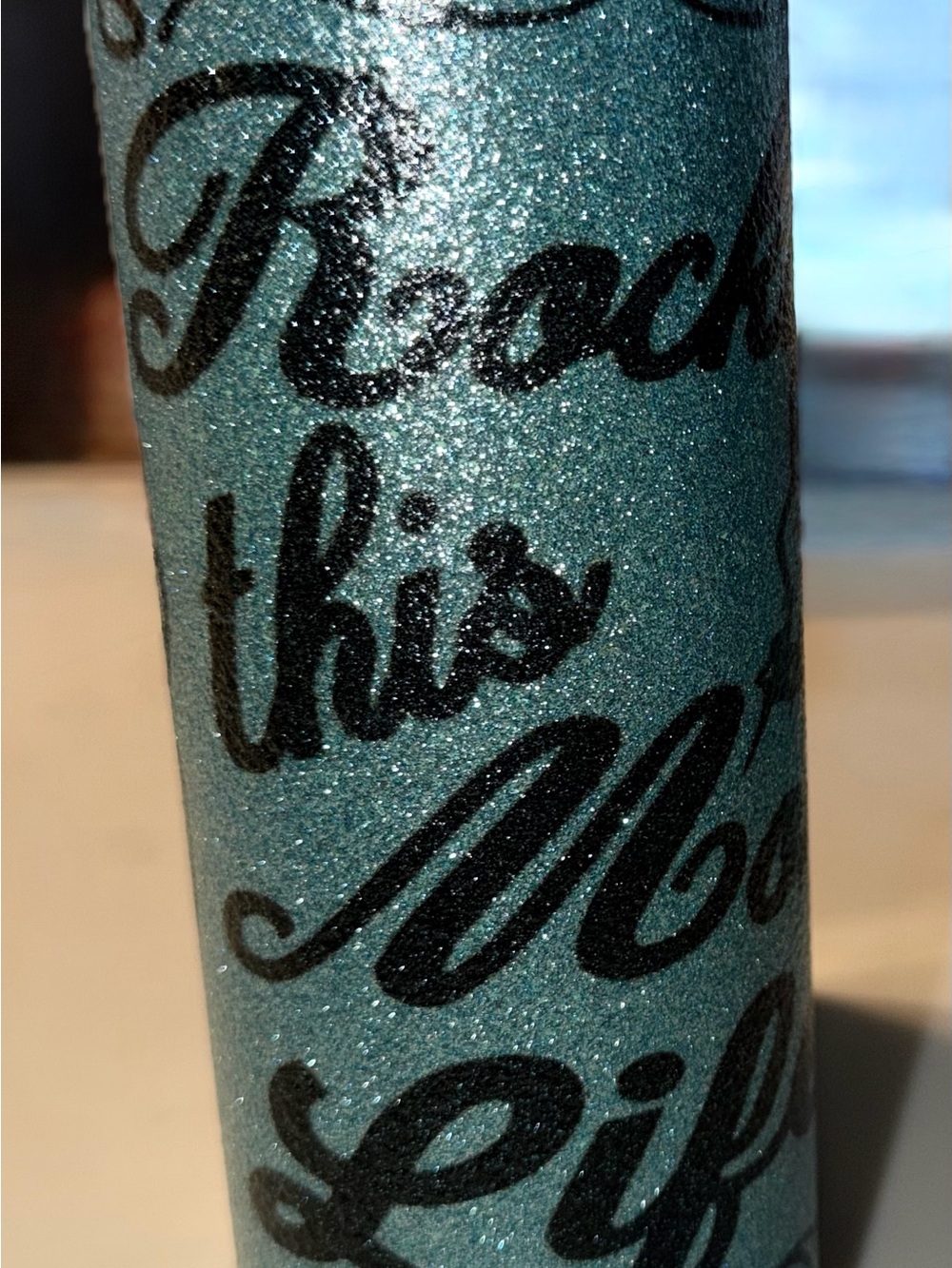 Rocking this MOM LIFE Glitter Teal Insulated Tumbler - Picture 2 of 2